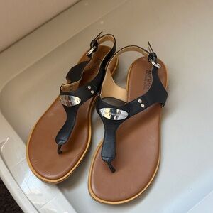 Michael Kors Black and Brown Sandals